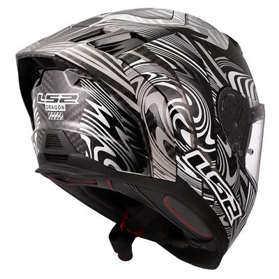 LS2 DRAGON KARBON ENTHUM SİYAH-GRİ KASK