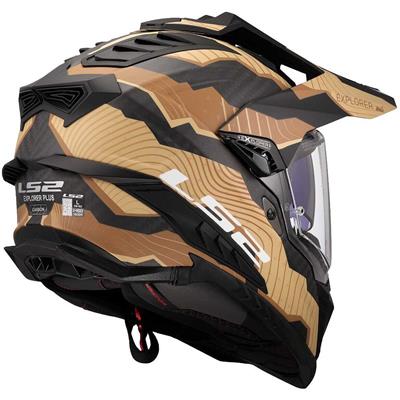 LS2 EXPLORER C KARBON TRICK MAT KAHVE-KUM KASK