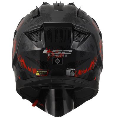 LS2 PIONEER 2 CRAZY MAT SİYAH-GRİ-KIRMIZI KASK