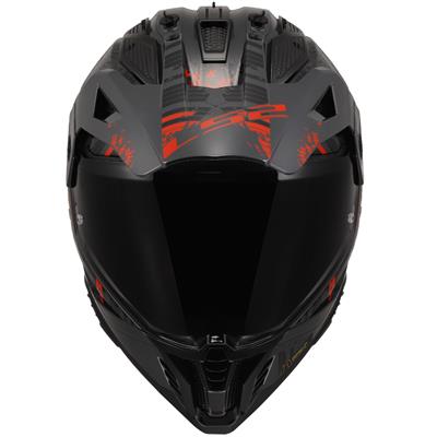 LS2 PIONEER 2 CRAZY MAT SİYAH-GRİ-KIRMIZI KASK