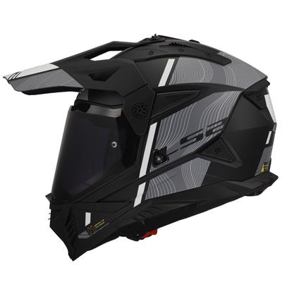 LS2 PIONEER 2 HILL MAT SİYAH-BEYAZ KASK