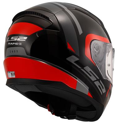 LS2 RAPID 2 CHOS SİYAH-KIRMIZI KASK
