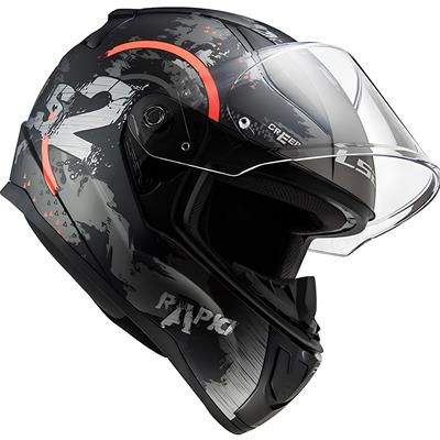 LS2 RAPID 2 CIRCLE MAT SİYAH-KIRMIZI KASK