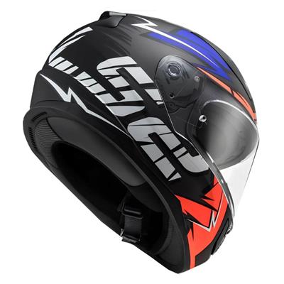 LS2 RAPID 2 CROMO MAT SİYAH-KIRMIZI KASK