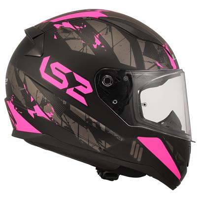 LS2 RAPID 2 PALIMNESIS MAT SİYAH-PEMBE KASK