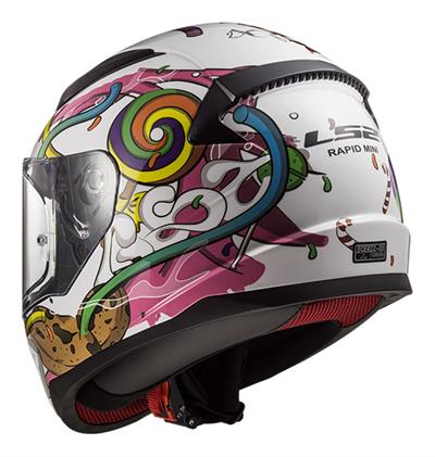 LS2 RAPID MINI CRAZY POP BEYAZ-PEMBE ÇOCUK KASK