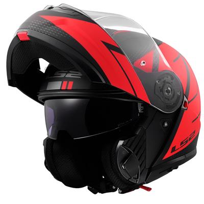 LS2 STROBE 2 CODE MAT SİYAH-KIRMIZI KASK