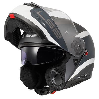 LS2 STROBE 2 VICTORY MAT GRİ-MAVİ-KUM KASK