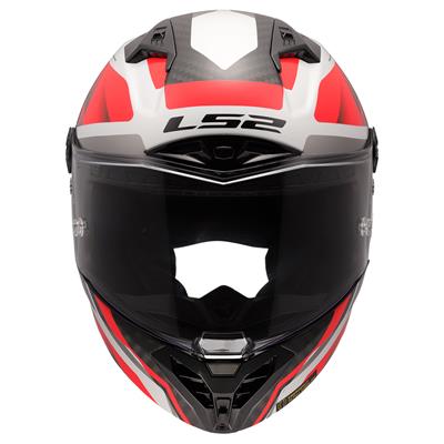 LS2 THUNDER KARBON GP AERO RAUTE BEYAZ-KIRMIZI KASK
