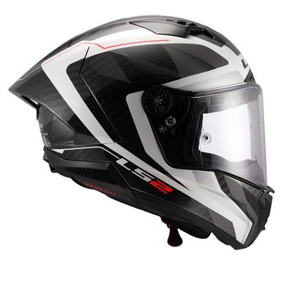 LS2 THUNDER KARBON GP AERO RAUTE BEYAZ-GRİ KASK