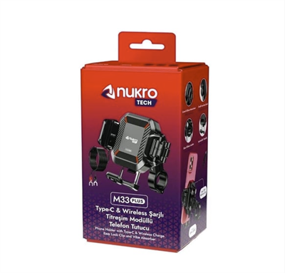 M33 PLUS Titreşim Modüllü Telefon Tutucu (Kablosuz ve TYPE-C Şarjlı )