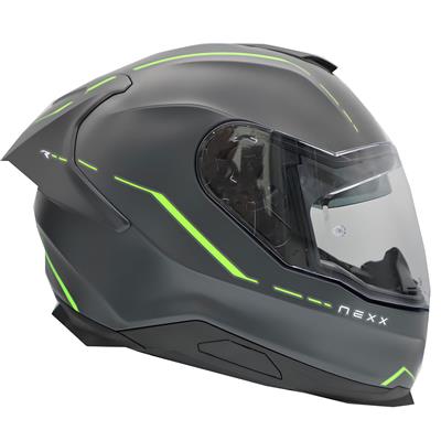NEXX Y.100R REACT MAT GRİ-YEŞİL KASK