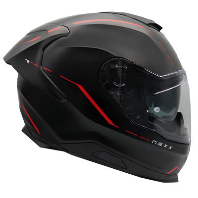 NEXX Y.100R REACT MAT SİYAH-KIRMIZI KASK