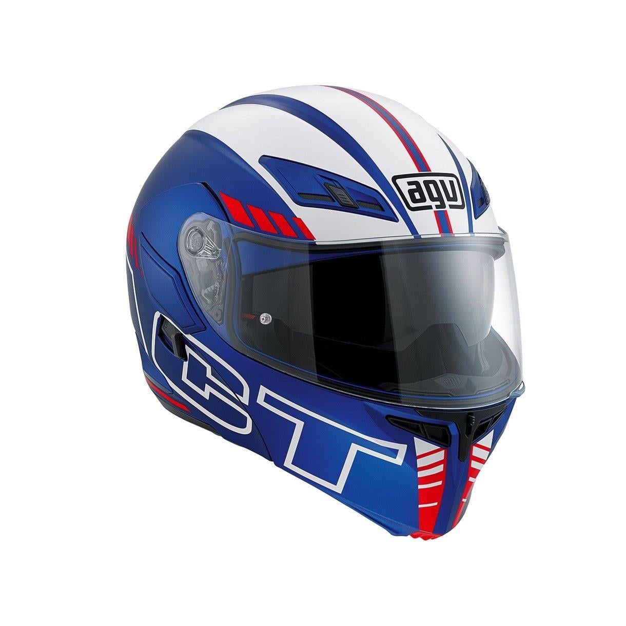 Agv Compact St Multi Plk Seattle Matt Blue White Red Çene Açilir Kask - Pinlock Dahil