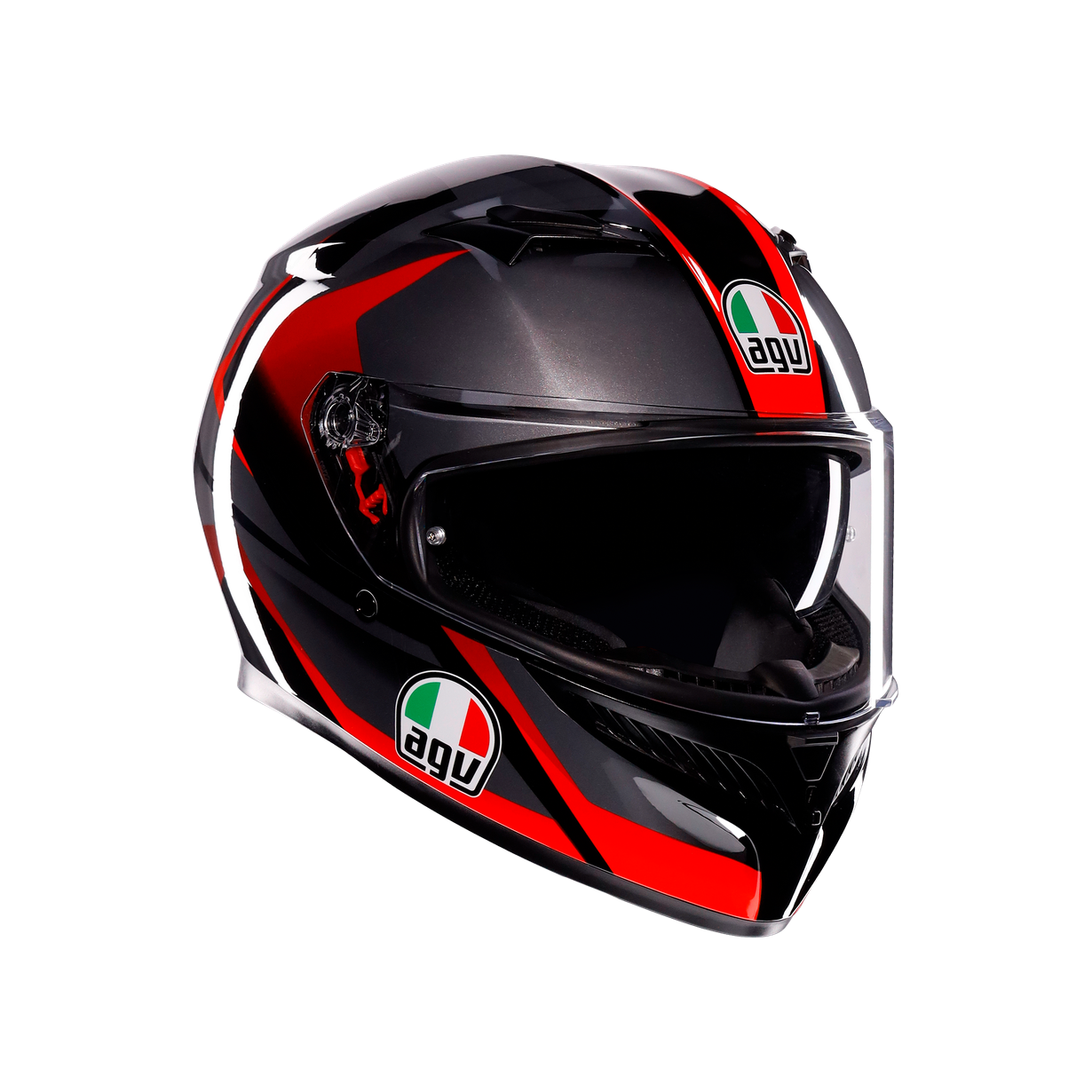 Agv K3 Mplk Striga Black Grey Red Kapalı Kask