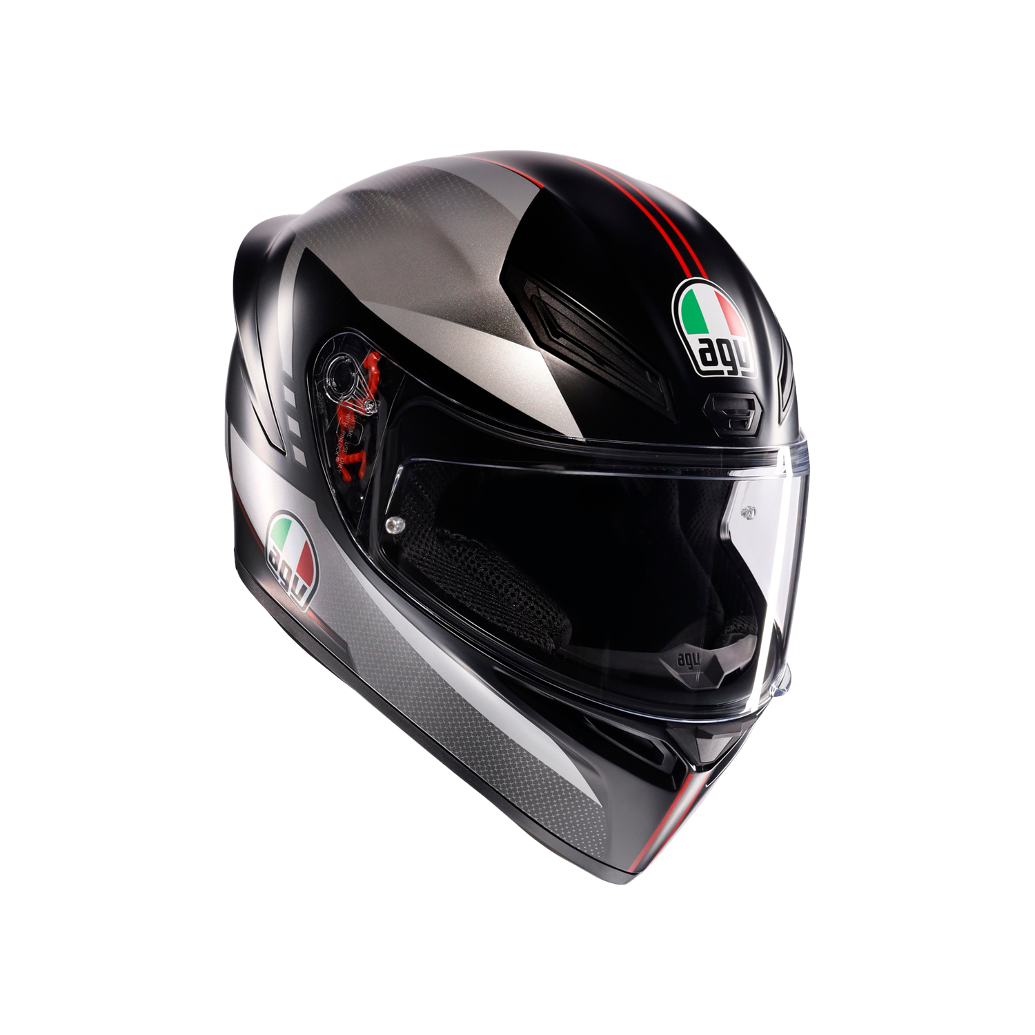 AGV KASK/K1 S LAP MATT BLACK/GREY/RED CONF.