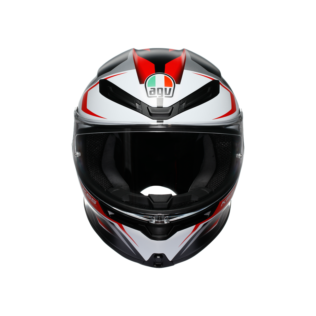AGV KASK/K6 S E2206 MPLK KARVE MATT BLACK WHİTE RED CONFİGURATİON