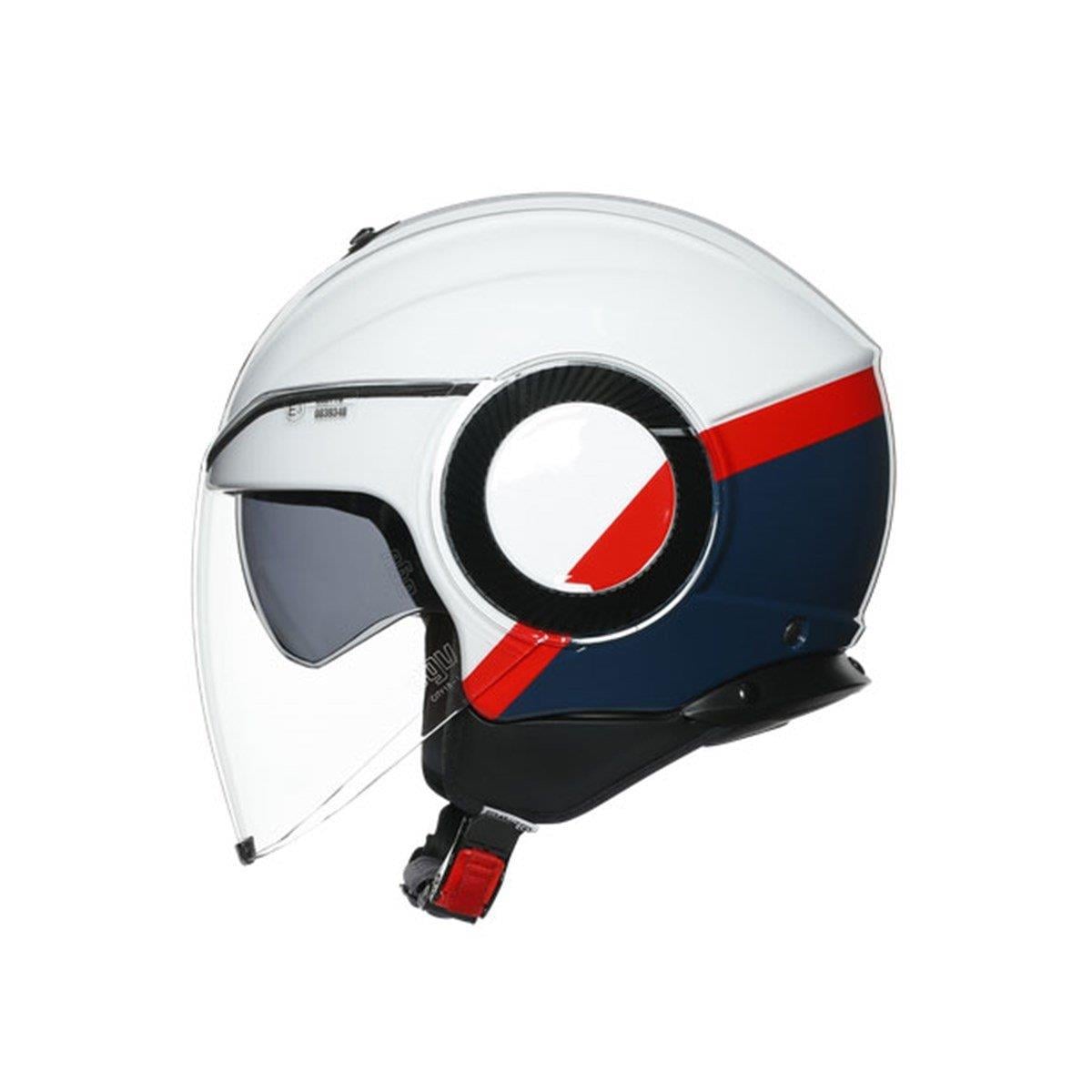 Agv Orbyt Multi Block Pearl White Ebony Red Açık Kask