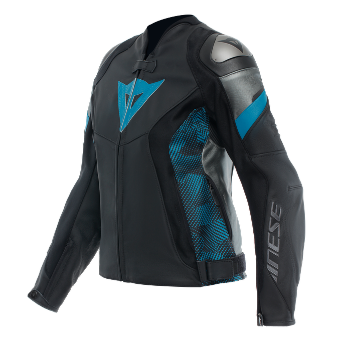 DAINESE CEKET DERİ/AVRO 5 LEATHER JACKET WMN BLK TEAL ANT