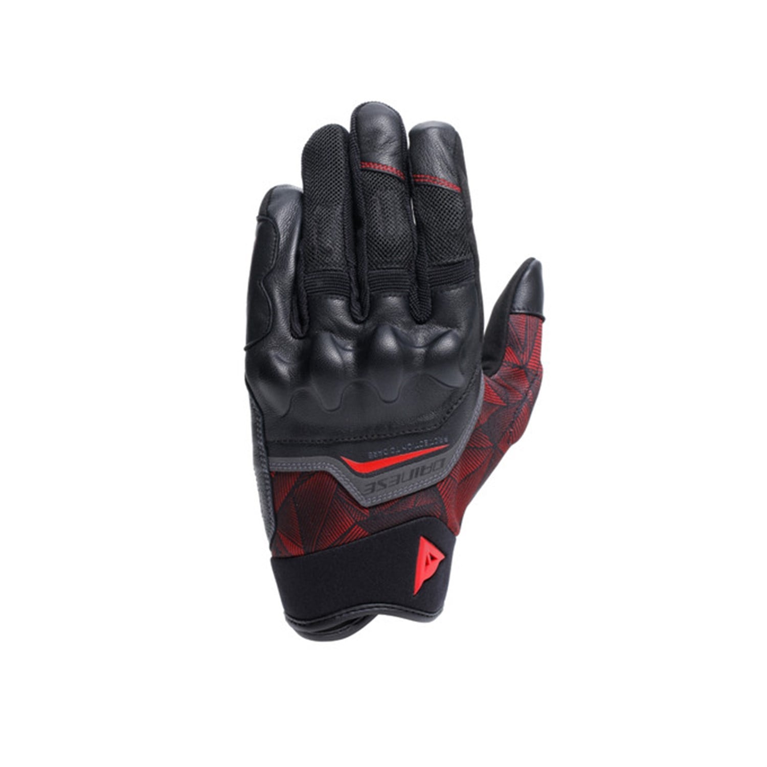DAINESE ELD/ ERMEX GLOVES BLACK  RED LAVA