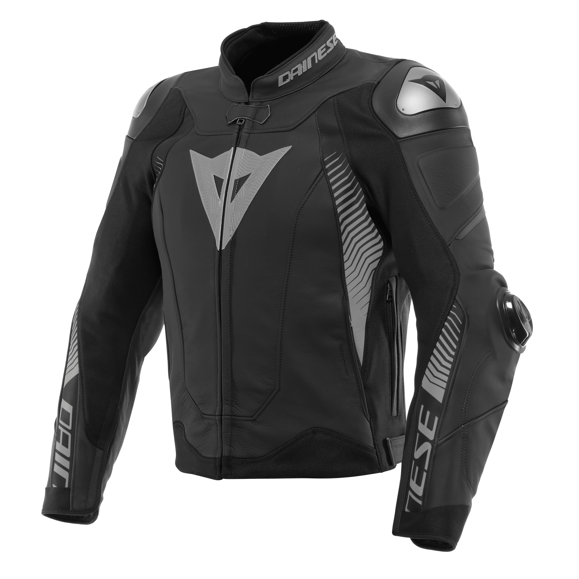 DAINESE/SUPER SPEED 4 LTHR JCKT BLK-MATT/CHARCOAL-GRAY