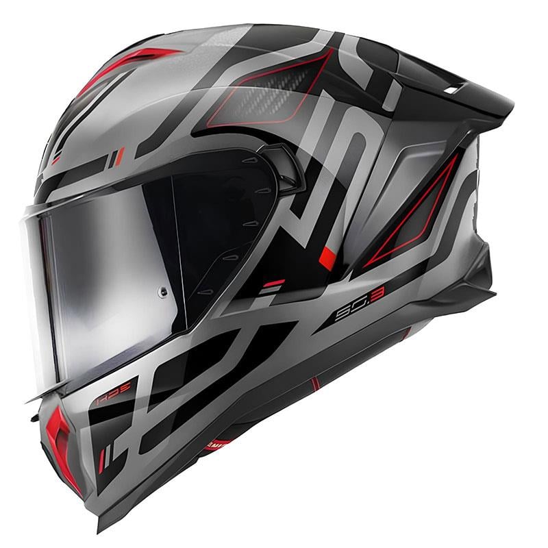 GIVI 50.3 QUASAR MAT TITANIUM-SİYAH-KIRMIZI KASK