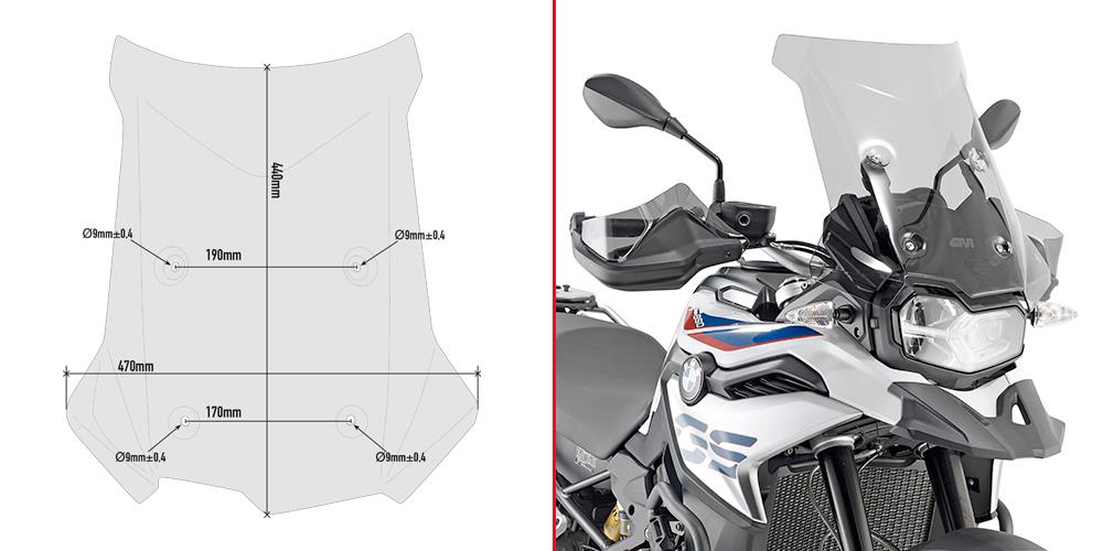GIVI D5127S BMW F 750 GS - F 800 GS -  F 850 GS (18-24) RÜZGAR SİPERLİK
