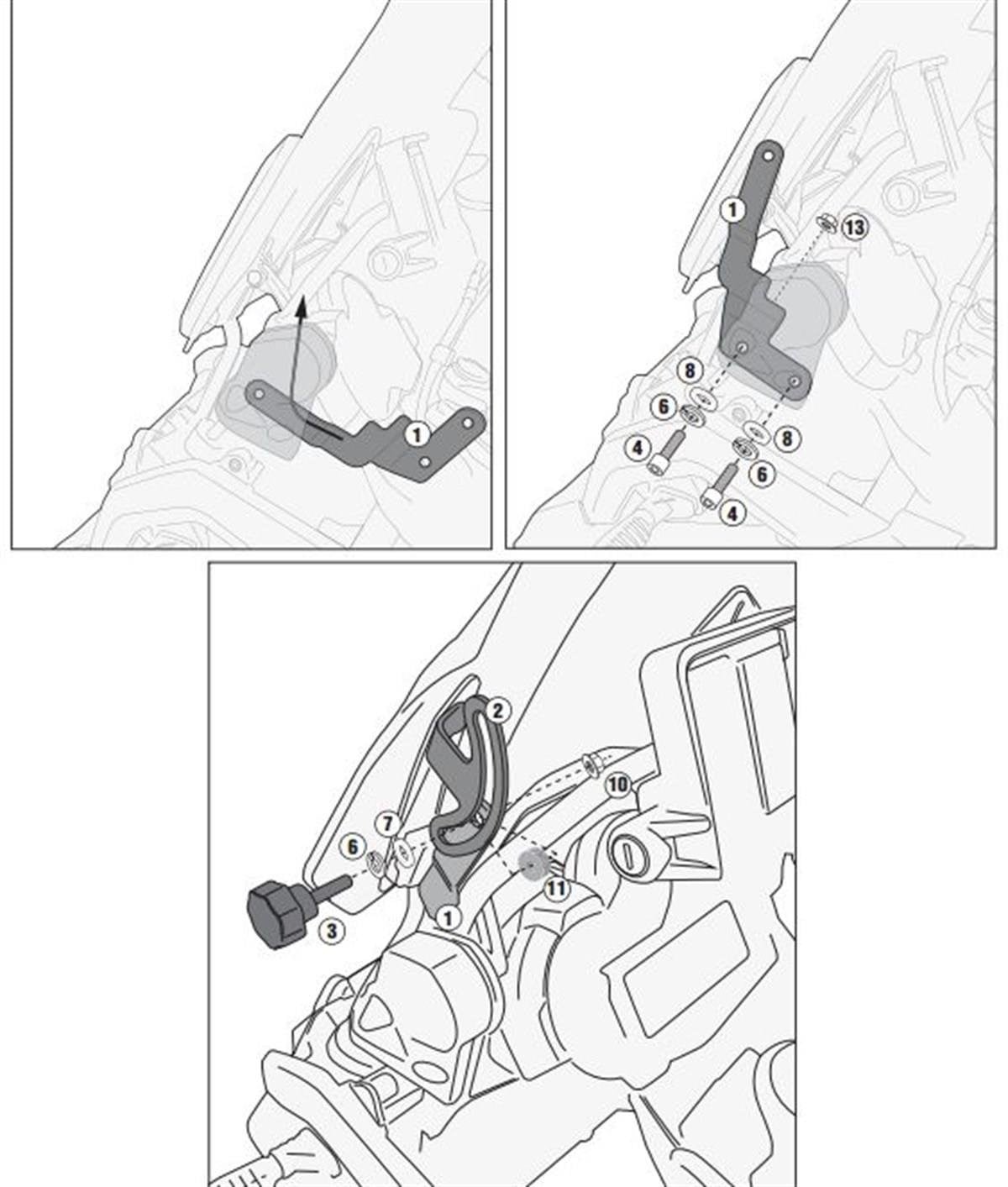 KAPPA D5108KITK BMW R 1200 GS (13-18) R 1200 GS ADVENTURE (14-18) RÜZGAR SİPERLİK BAĞLANTISI