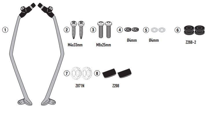 KAPPA D6115KITK KYMCO X-TOWN 125-300 CITY (20-23) RÜZGAR SİPERLİK BAĞLANTISI