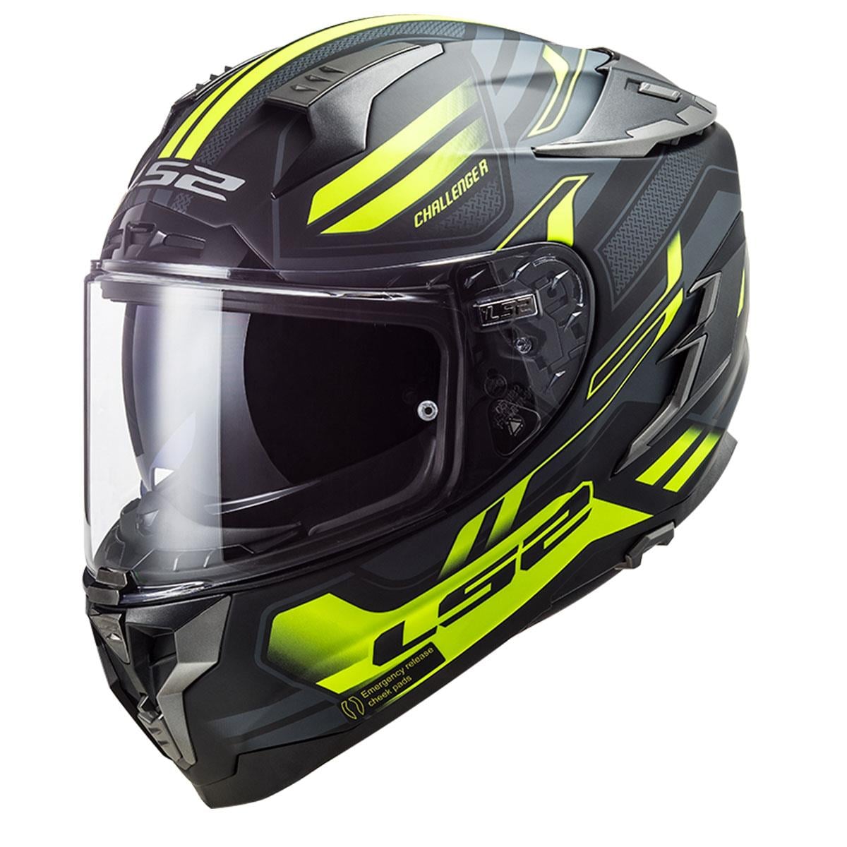LS2 CHALLENGER SPIN MAT SİYAH-KOBALT KASK