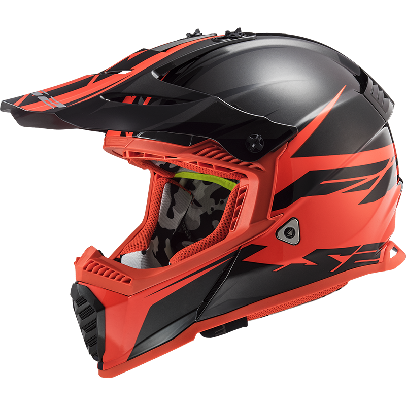 LS2 FAST EVO ROAR MAT SİYAH-KIRMIZI KASK