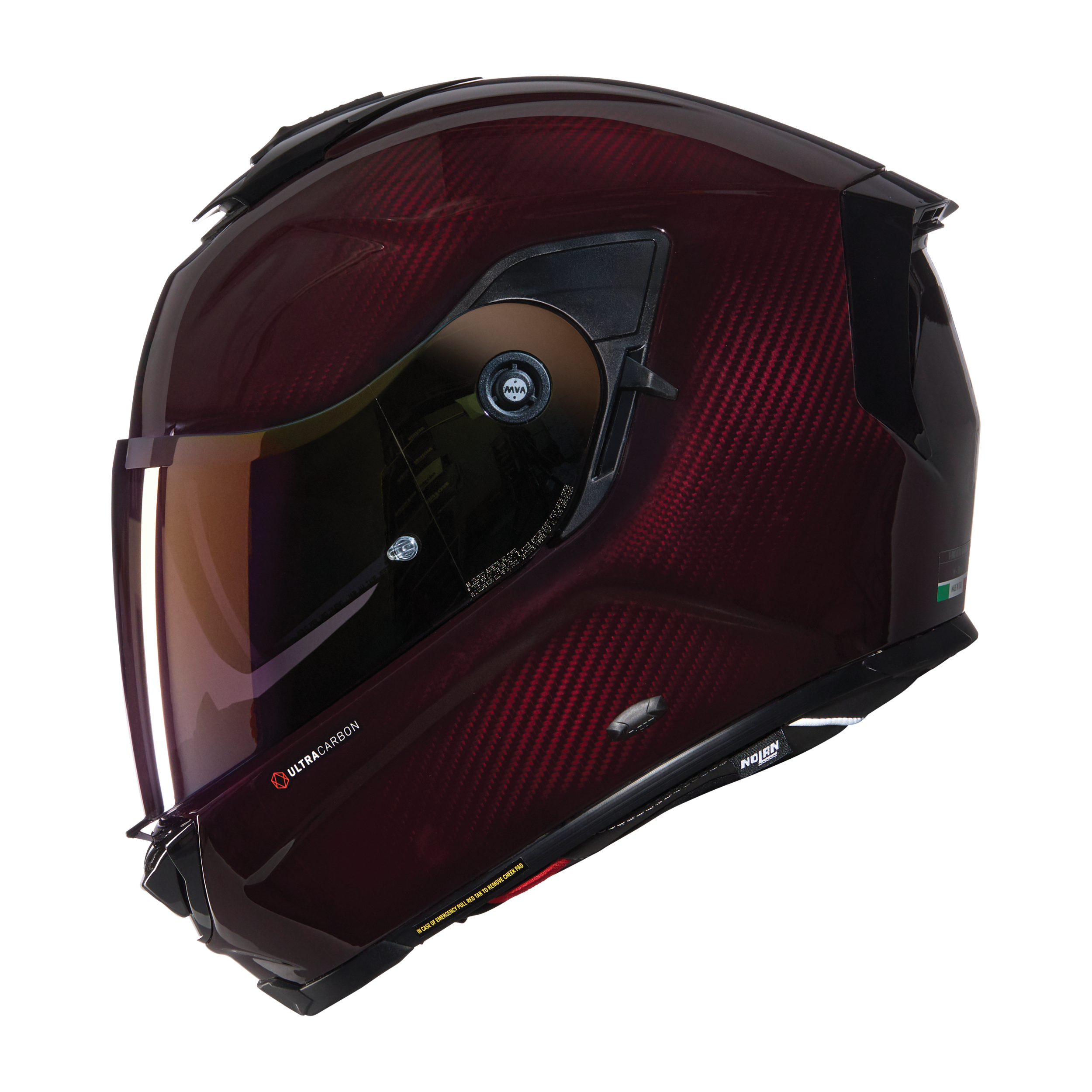 NOLAN X-903 ULTRA LIQUIDO  326 KARBON KAPALI KASK PARLAK KIRMIZI