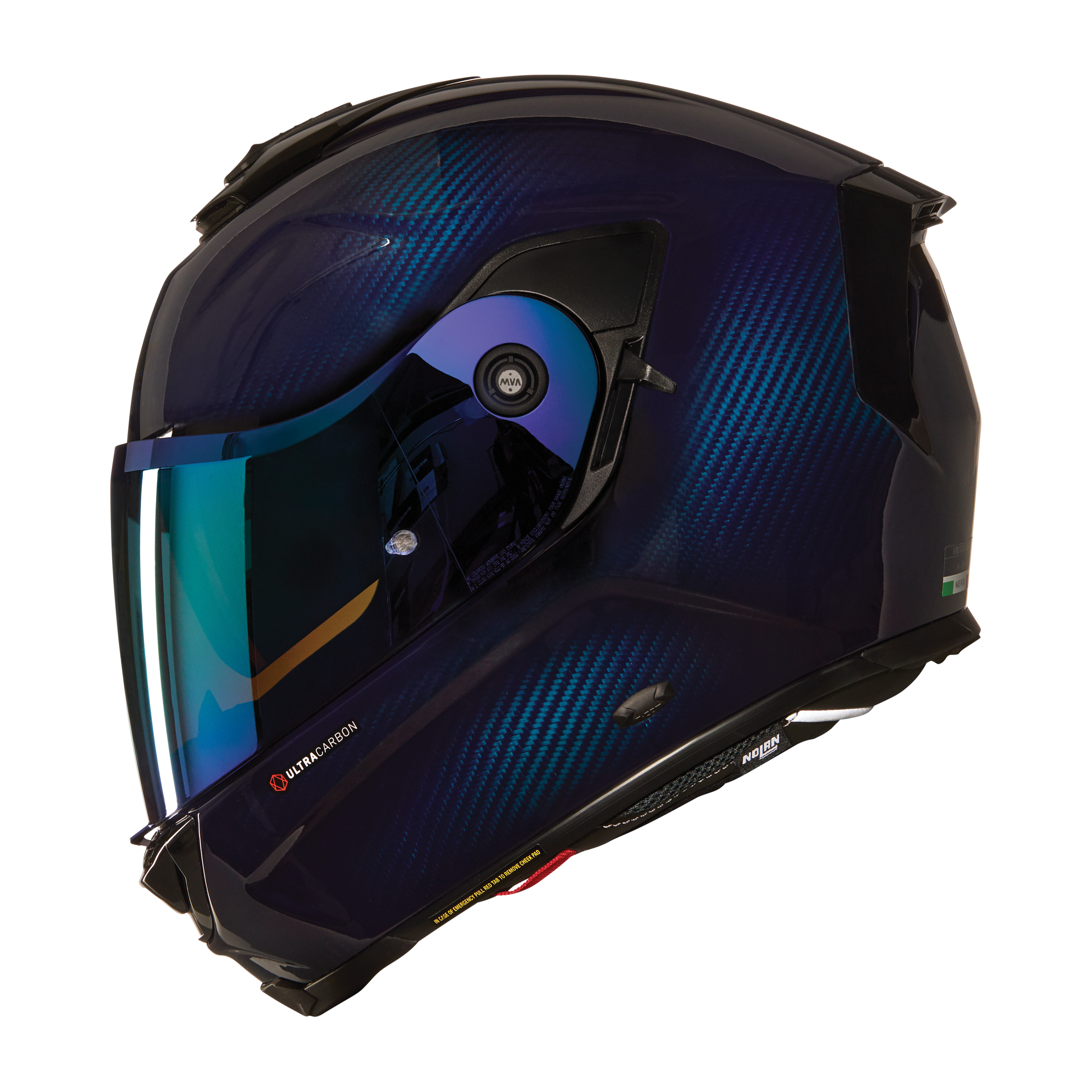 NOLAN X-903 ULTRA LIQUIDO  328 KARBON KAPALI KASK PARLAK MAVİ