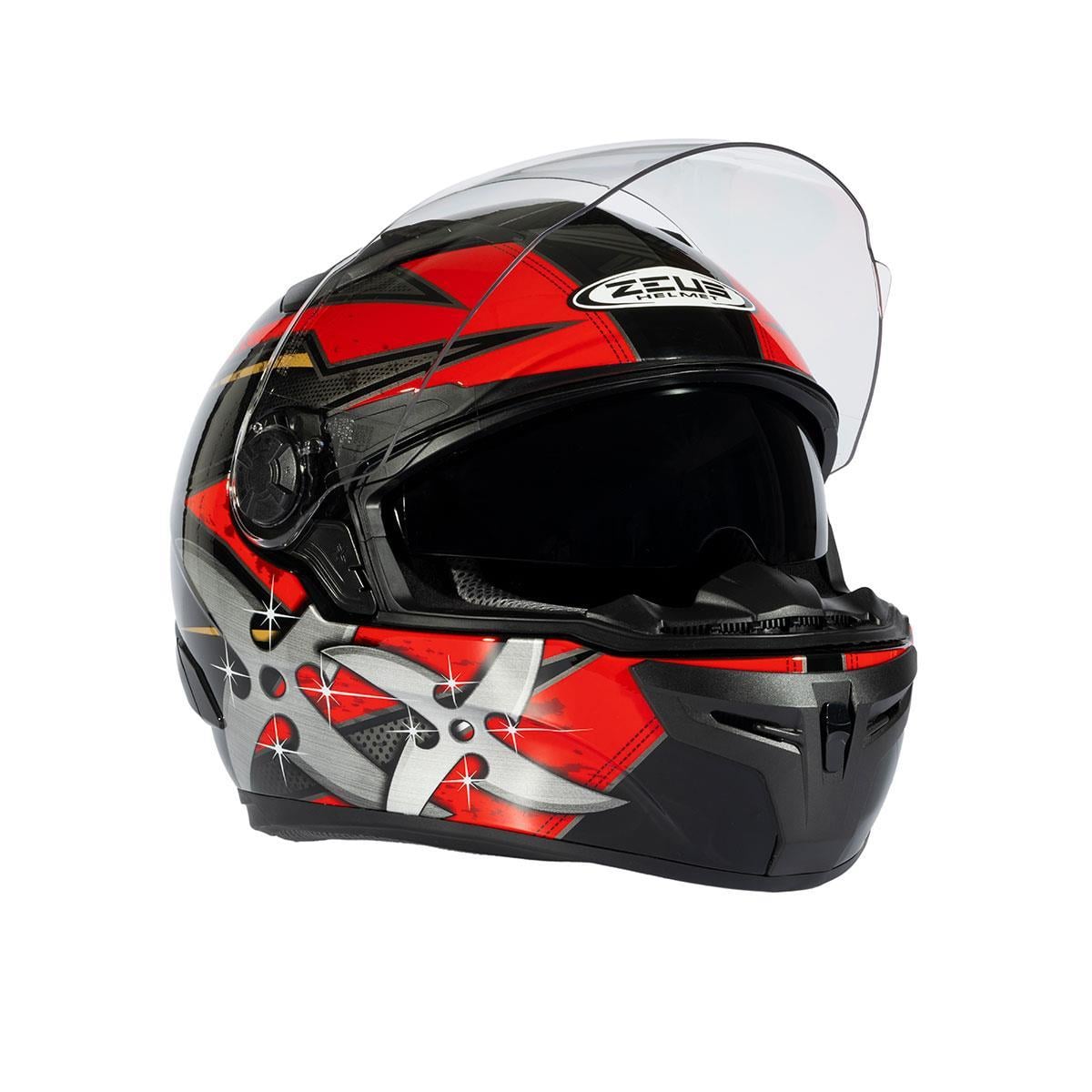 Zeus ZS-813A AN36 Black Red Kapalı Kask