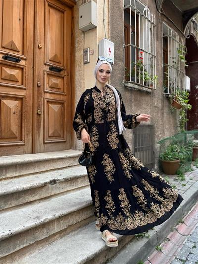 PREMİUM VİSKON ELBİSE  Miss Rock 15049