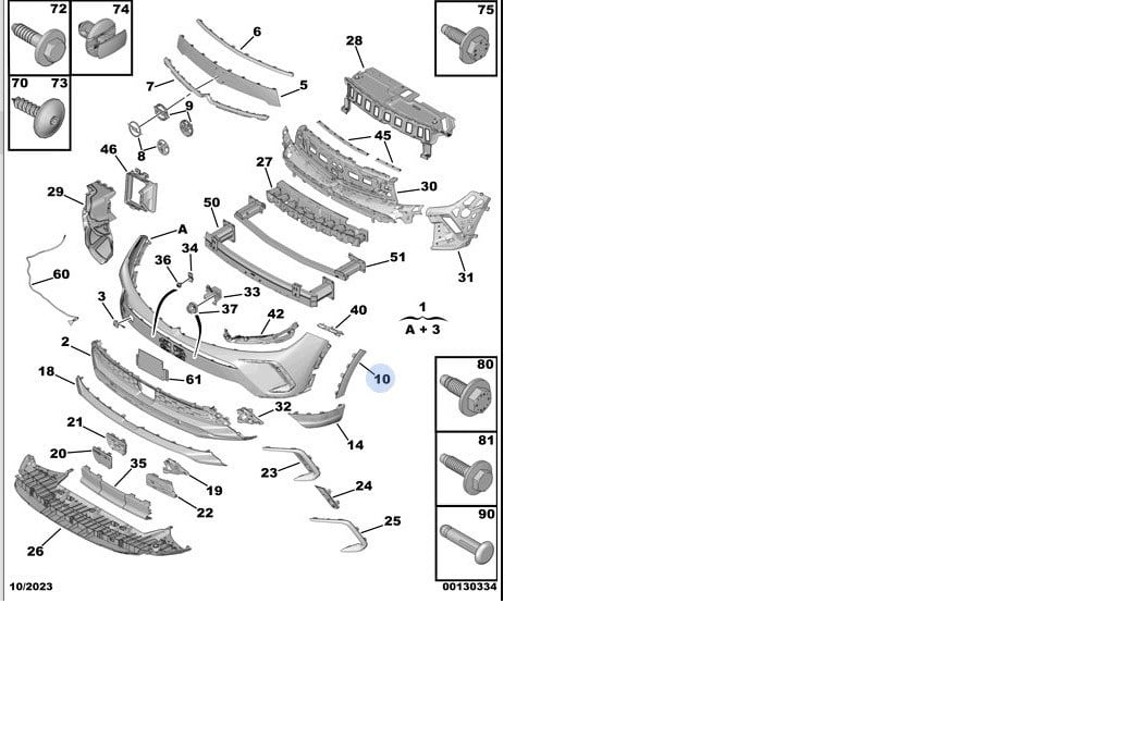 Opel Grandland X Ön Tampon Sol Kaplaması OrijinalPSAGrandland XYP00026780