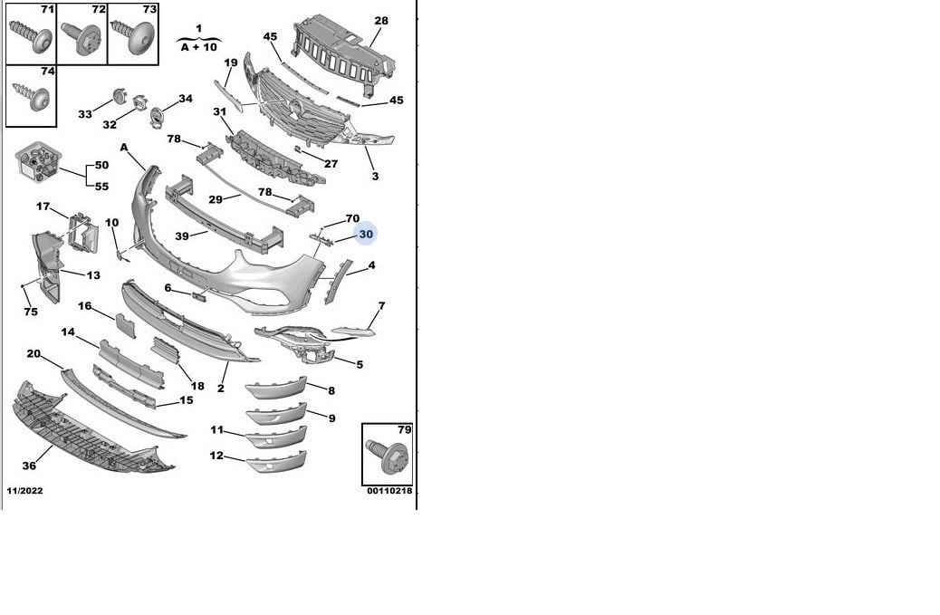 Opel Grandland X Sol Ön Tampon Braketi Gm Orjinal PSAGrandland XYP00020480