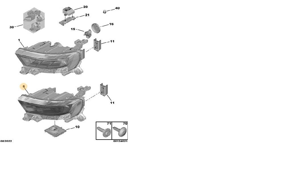 Opel Mokka Sağ Led Far Ledli Lamba  Otomatik Yanma+Adaptif KumandaPSAMokka9861507280