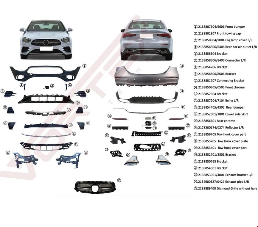 AMG BODY KIT (FRONT-REAR BUMPER-SHUTTER) W213 2020-