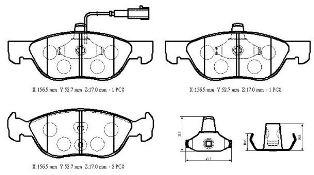 FIAT BRAVO- 97/03; ÖN FREN BALATASI 1,6/1,8/1,9 (KABLOSUZ)(DİSK) (156.5x52.7x17) (BRAMAX)