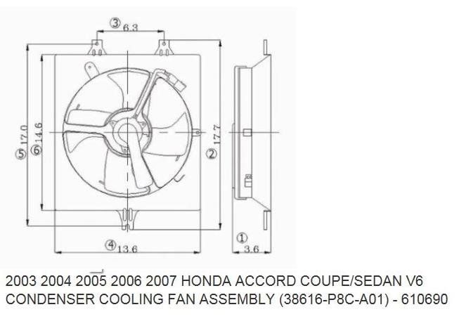 HONDA ACCORD- 03/08; KLİMA FAN DAVLUMBAZI KOMPLE SAC (2.4CC) V6 (4KANAT)