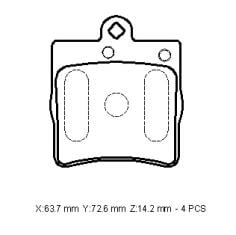 MERCEDES E CLASS- W210- 96/99; ARKA FREN BALATASI (KABLOSUZ)(DİSK)(63,7X72.6X14,2) (BRAMAX)