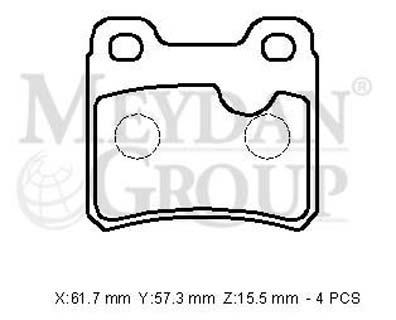 SAAB 9 3- 99/02; ARKA FREN BALATASI (KABLOSUZ)(DİSK) (61,7X57,3X15,5) (BRAMAX)