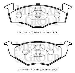 SEAT IBIZA- 00/01; ÖN FREN BALATASI (DİSK) (141,6X50X16,48/141,6X47,4X16,48) (BRAMAX)