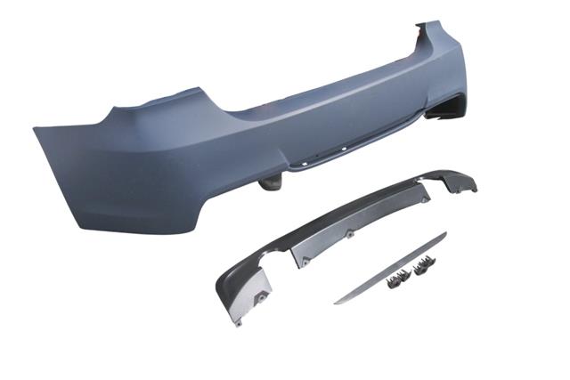 (YENİ ÜRÜN!!!)BMW 3 SERI- E90- 05/11; ARKA TAMPON ASTARLI(SEN. YUVALI/KARLIKLI/ÇİFT EGZOS/ ÇEK.KAPAKLI)M-TECH/335İ