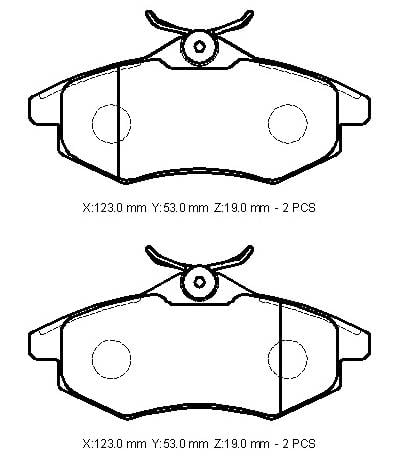 CITROEN C3- 03/09; ÖN FREN BALATASI 1,1/1,4/1,4HDI (KABLOSUZ)(DİSK) (123X53X19) (BRAMAX)