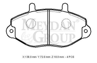 FORD TRANSIT- T15- 96/02; ÖN FREN BALATASI T15 (DİSK) (138,8X71,70X18) (BRAMAX)
