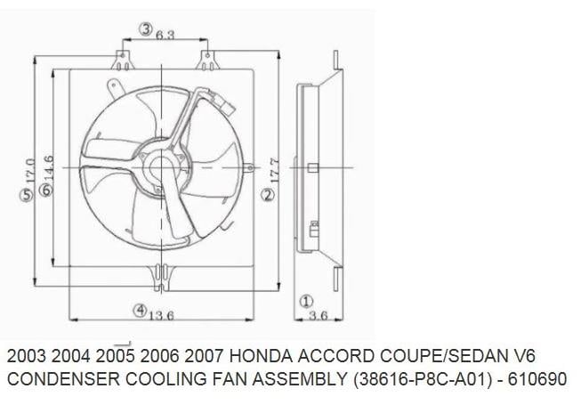 HONDA ACCORD- 03/08; KLİMA FAN DAVLUMBAZI KOMPLE SAC (2.4CC) V6 (4KANAT)