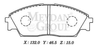 HONDA INTEGRA- 90/91; ÖN FREN BALATASI DÜZ TİP (DİSK) (132X46,5X15) (DAIWA)