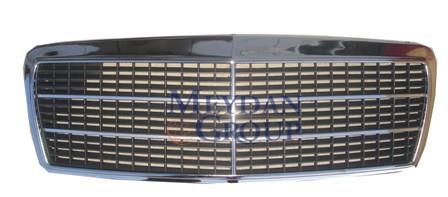MERCEDES E CLASS- W210- 96/99; ÖN PANJUR KOMPLE NİKELAJLI (PETEKLERİ SİYAH)(5ÇITALI)(CLASSIC)(BFN)